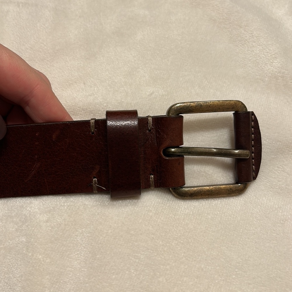 Men’s brown Italian “Mara Giordano” leather belt. Size 34